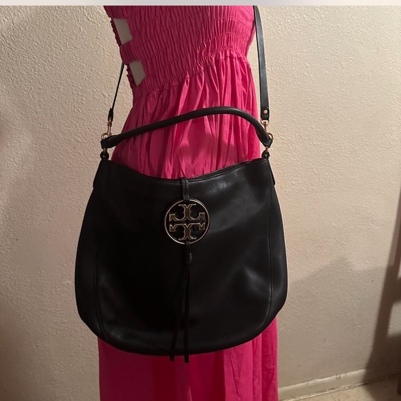 Tory Burch Black Leather Hobo Bag - Picture 3 of 6